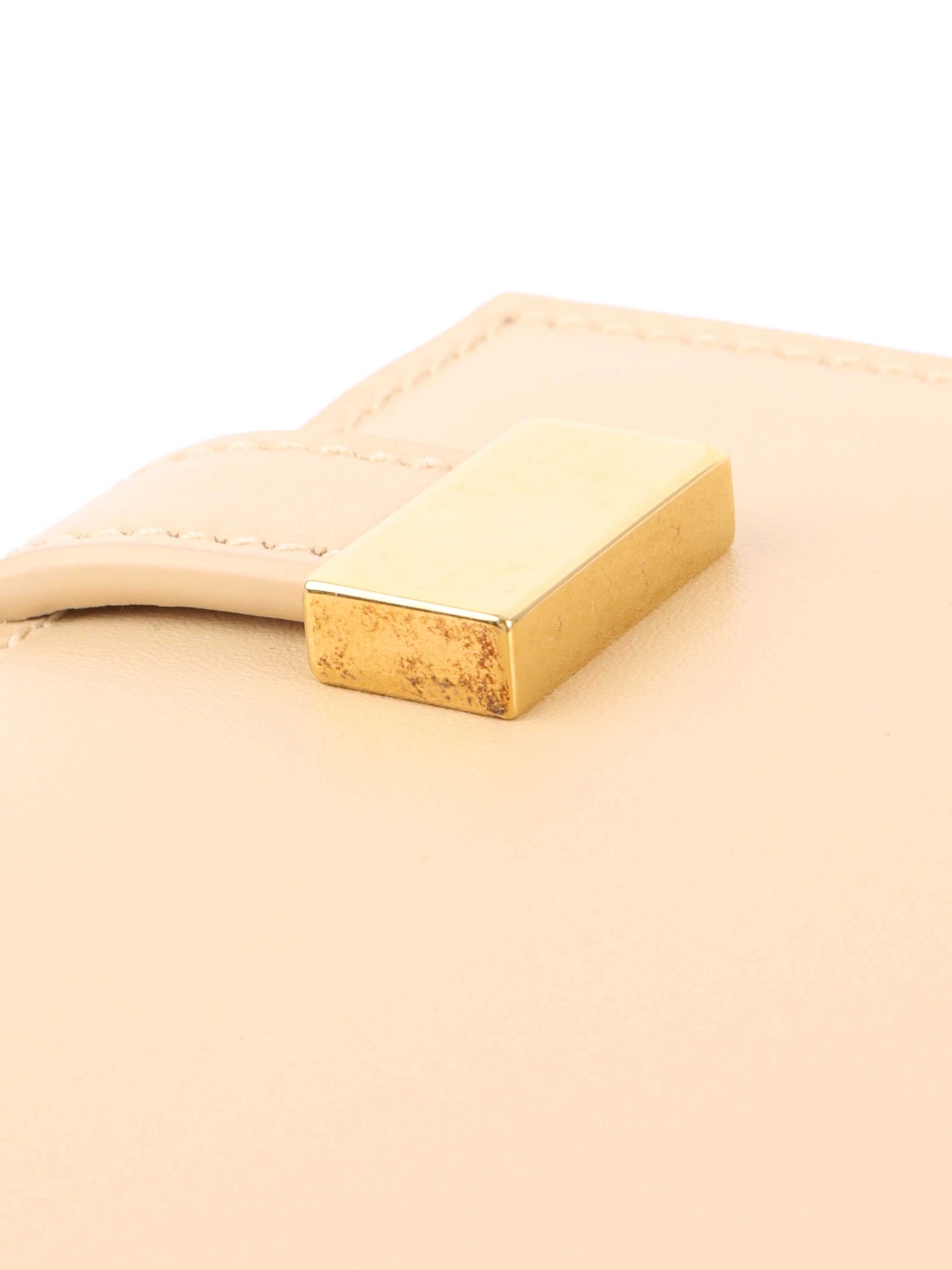 Saint Laurent Beige Manhattan Zip Chain Bag.
