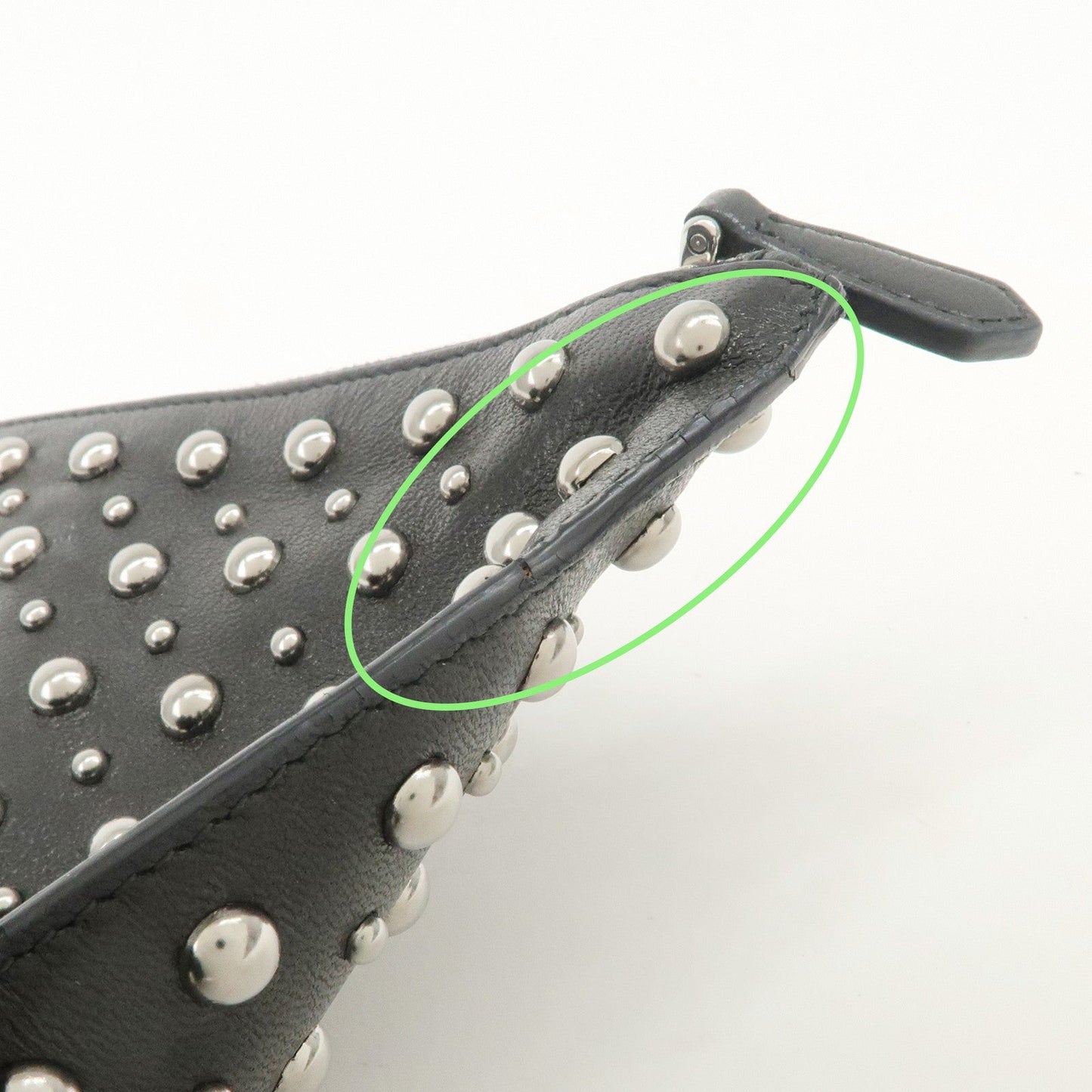 PRADA Leather Pouch Studs Black