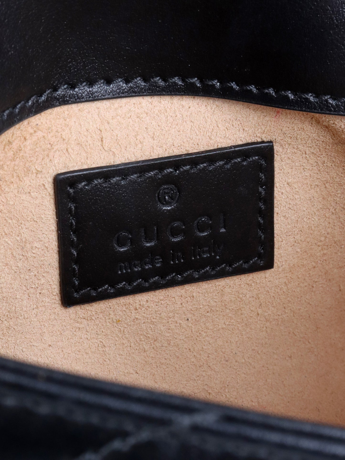 Gucci Black Super Mini Marmont Bag.