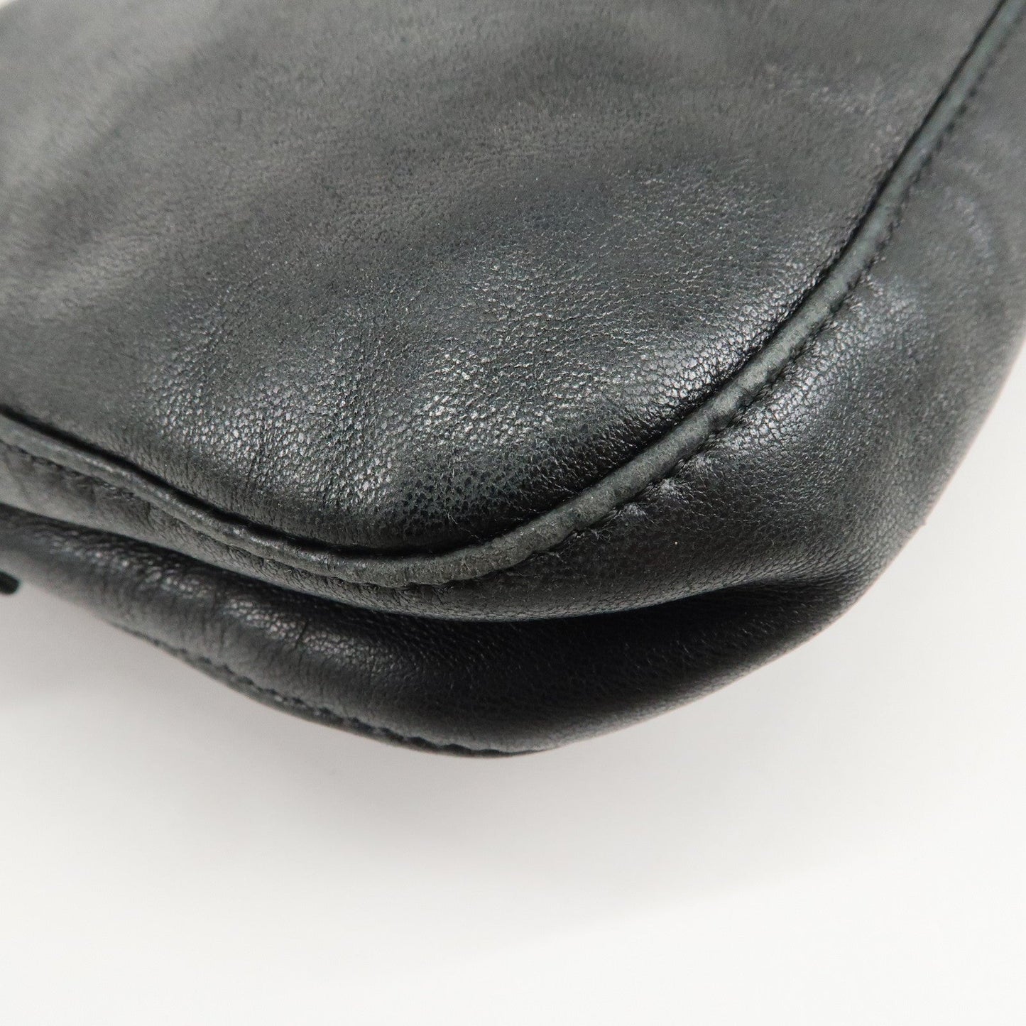 FENDI  Mamma Baguette Leather Shoulder Bag Hand Bag Black 26424