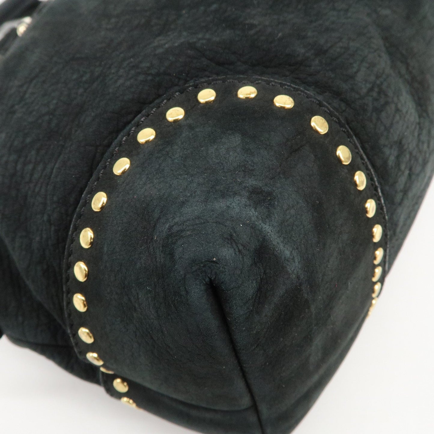 FENDI Suede Studs Mini Boston Bag Black 8BL076