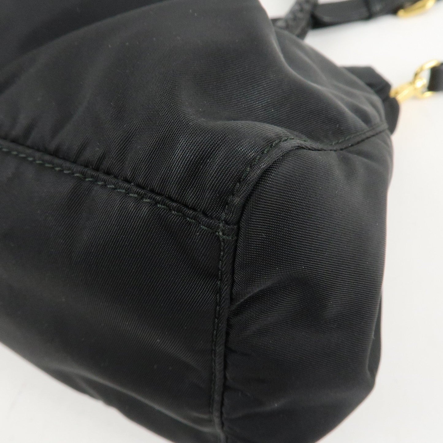 PRADA Nylon Leather Ribbon 2Way Shoulder Bag Black BN1631