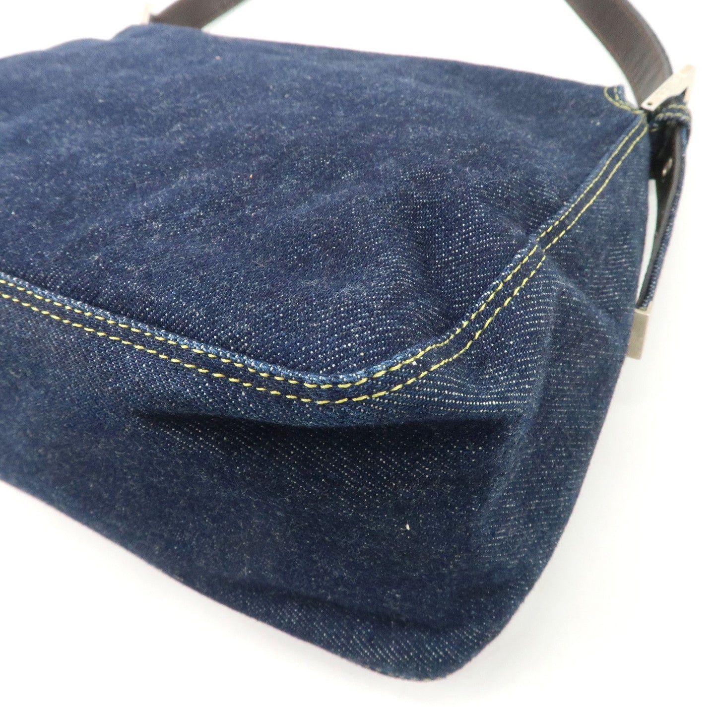 FENDI Denim Leather Mamma Baguette Shoulder Bag 26325