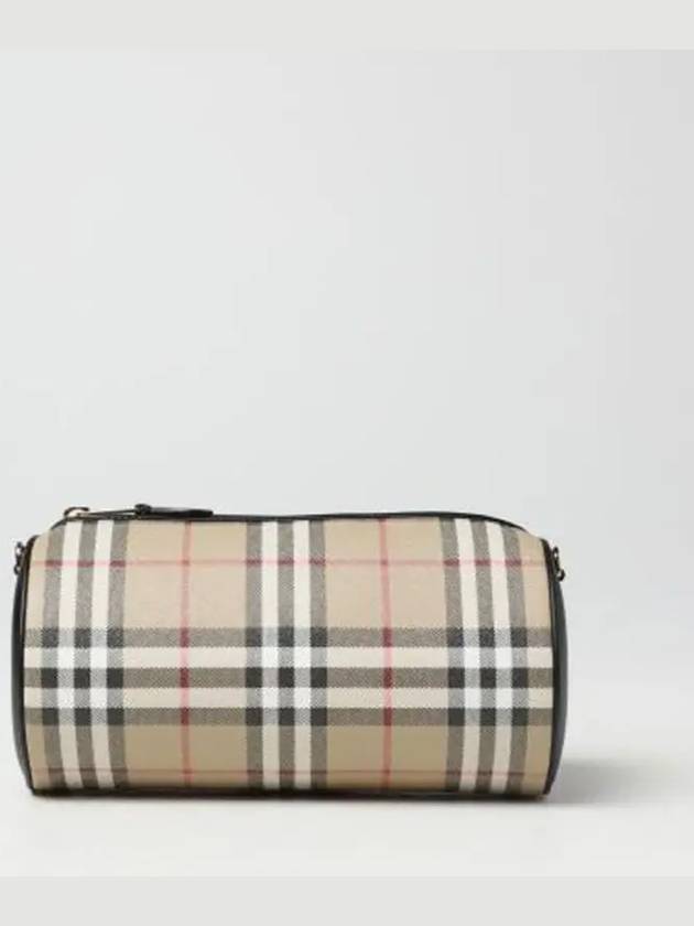 Luxury Burberry Vintage Check Barrel Cross Bag Archive Beige Black
