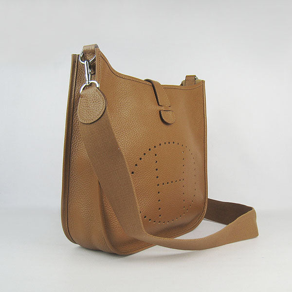 Luxury Hermes Evelyne I handbag H6309 light coffee silver