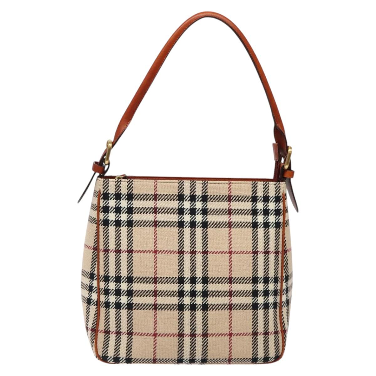 Burberry Nova Check Beige Wool Shoulder Bag ( )