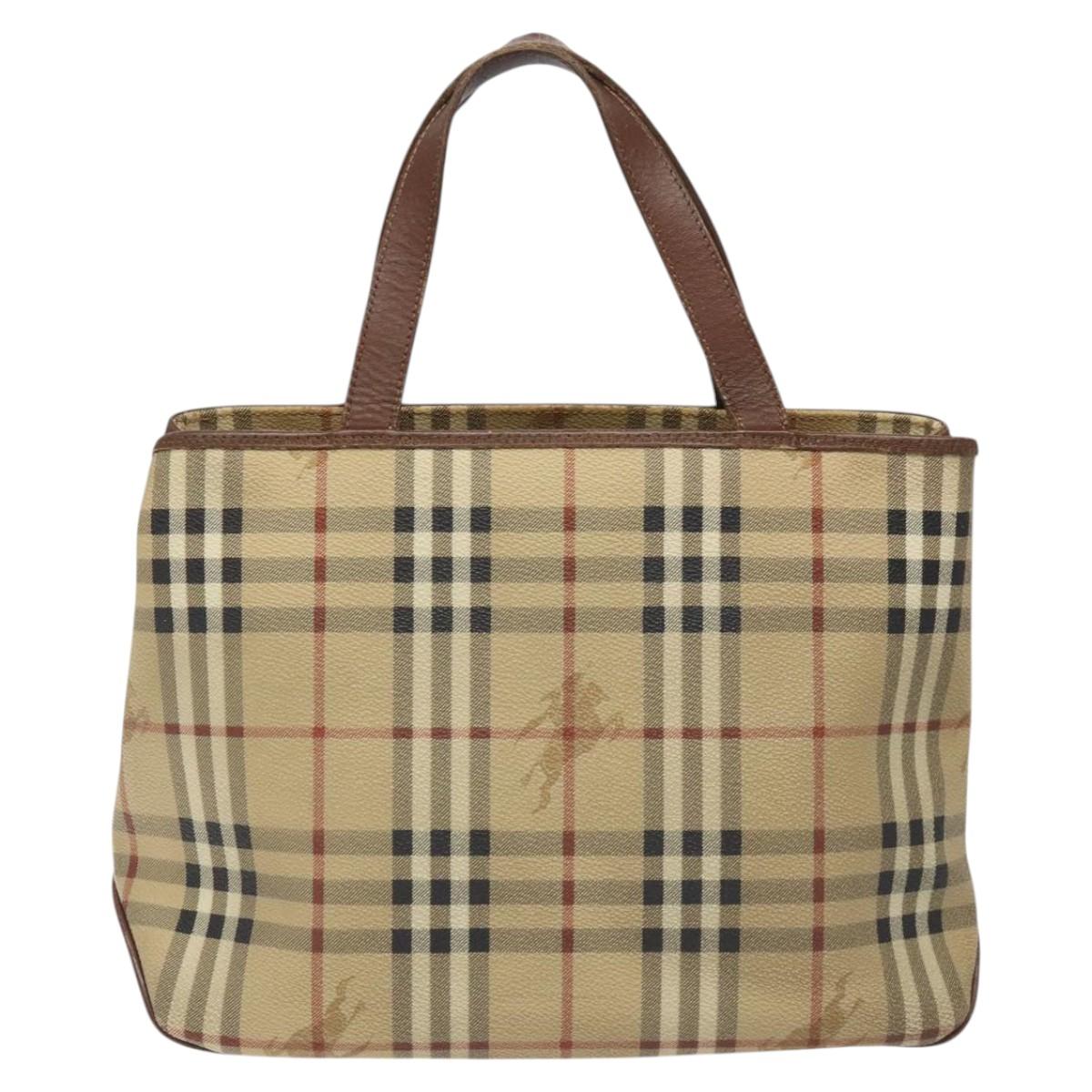 Burberry Haymarket Beige Canvas Handbag ( )