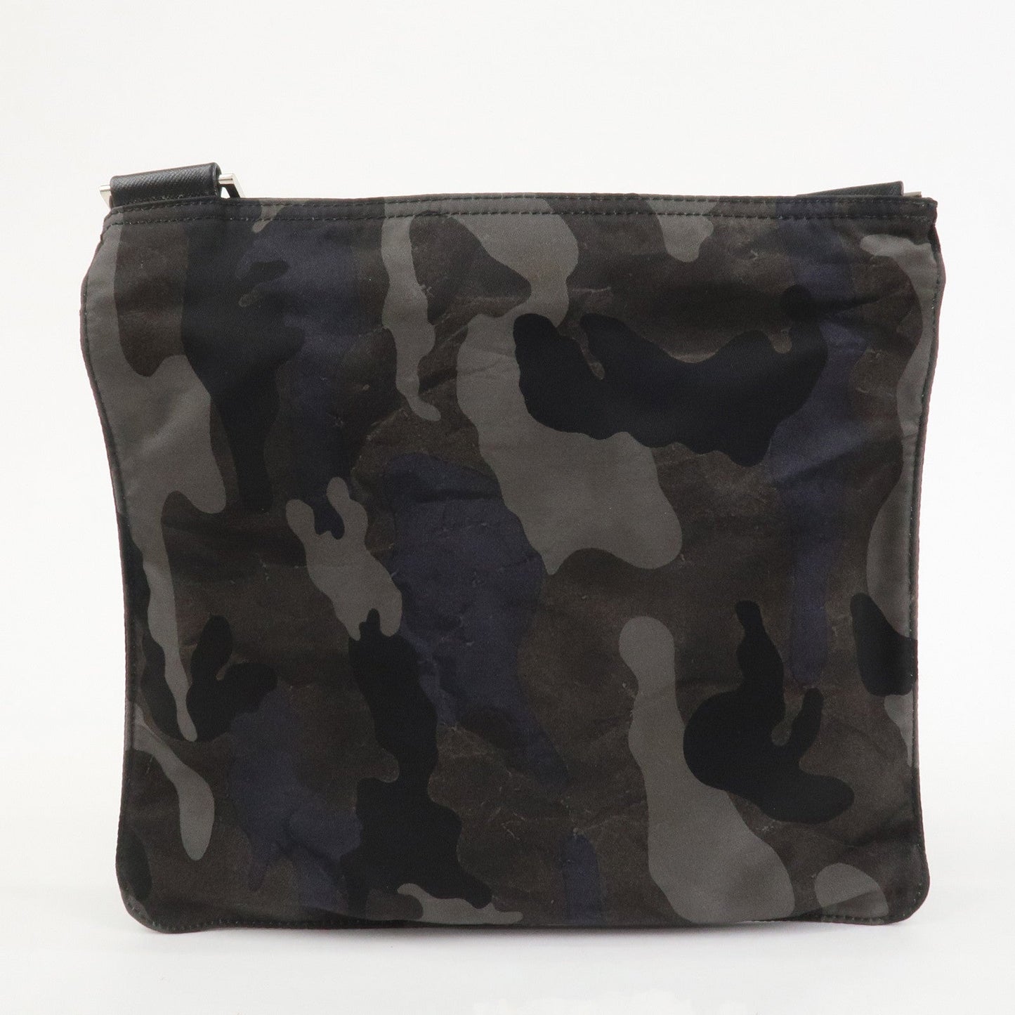 PRADA Triangle Logo Nylon Camoflage Shoulder Bag Black BT0978