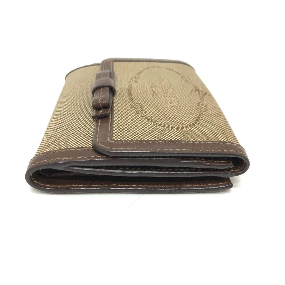 PRADA Trifold wallet 1MH523 Jacquard Brown ribbon logo Women