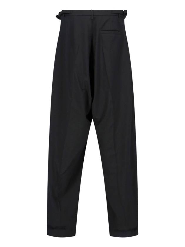 Luxury Balenciaga Trending 2026 Waist Buckle Strap Straight Pants Black