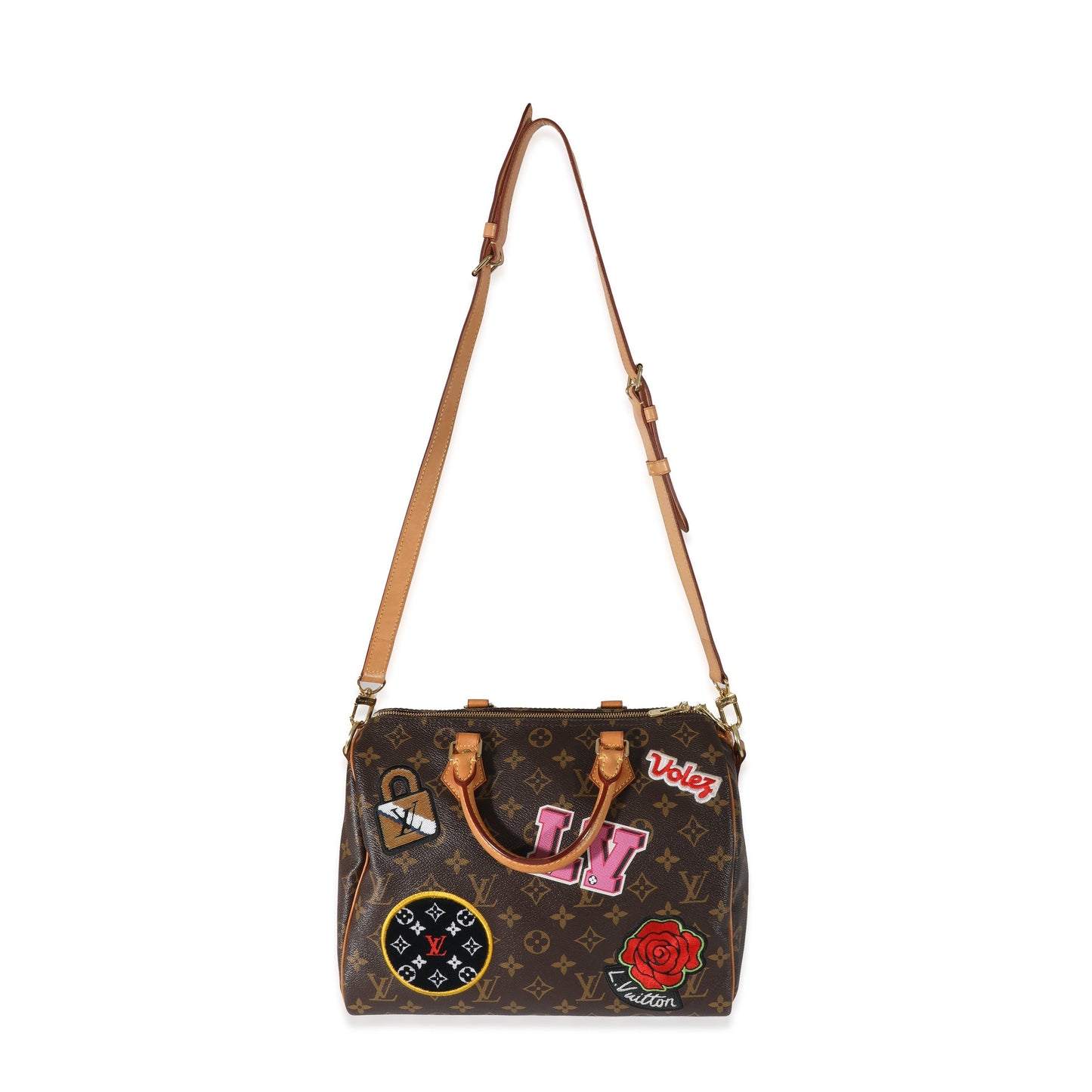 Louis Vuitton  Monogram Canvas Patches Speedy Bandouliere 30
