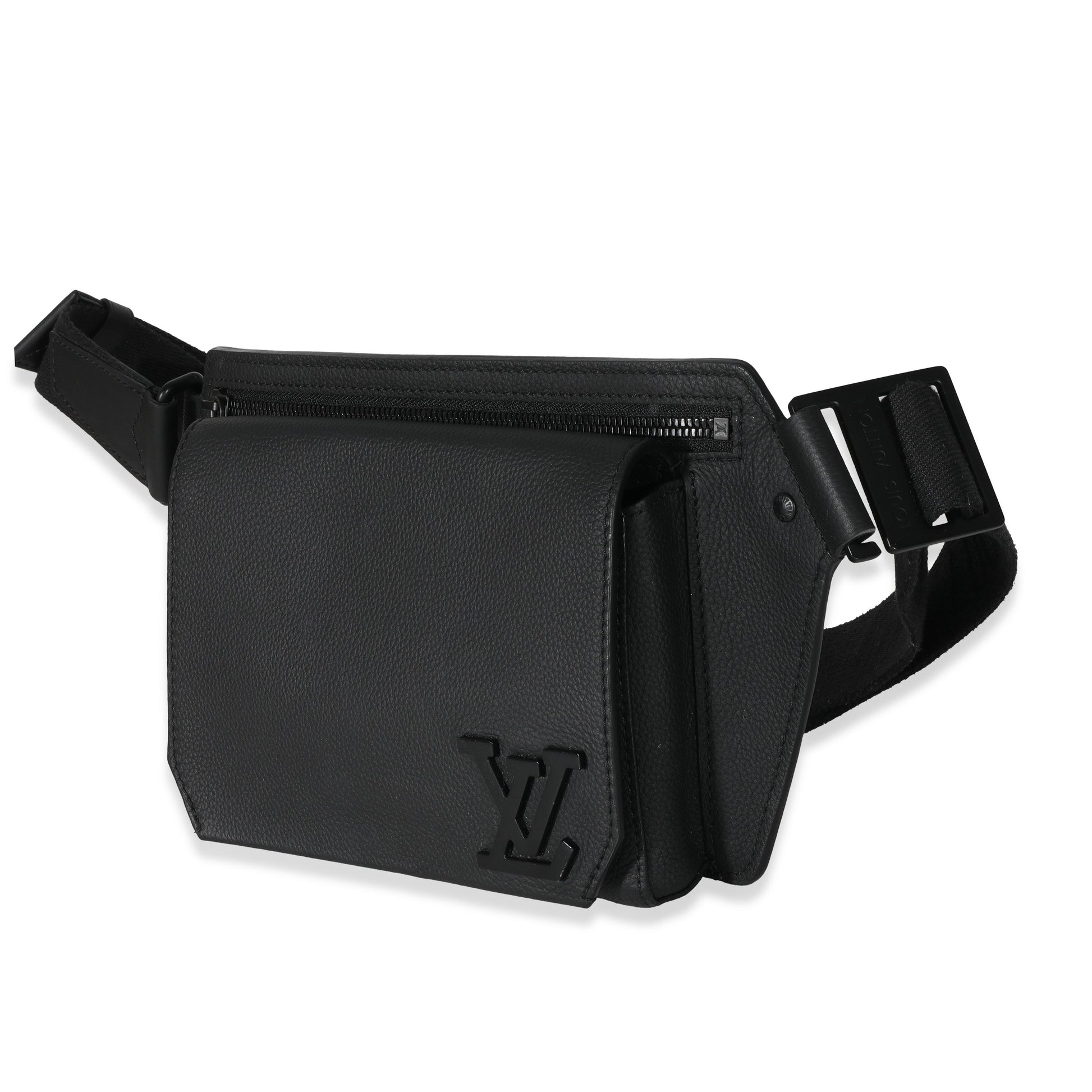 Louis Vuitton Black Leather Aerogram Sling Bag