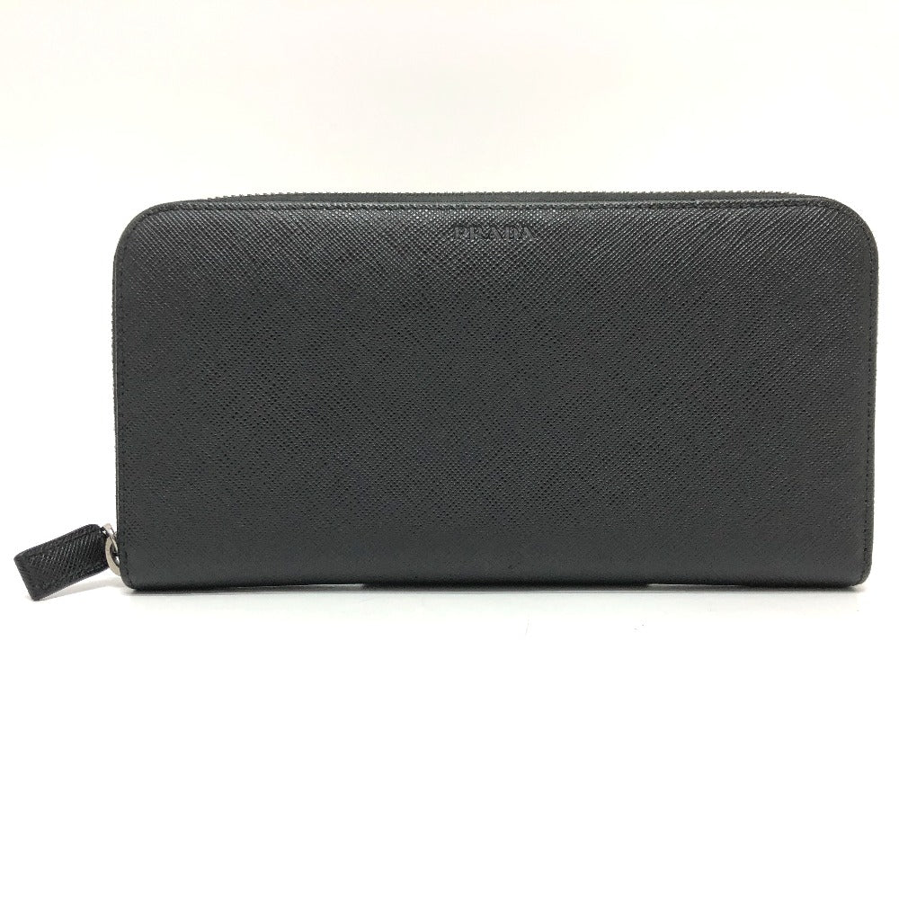 PRADA Long Wallet Purse 2ML317 Safiano leather black logo Women