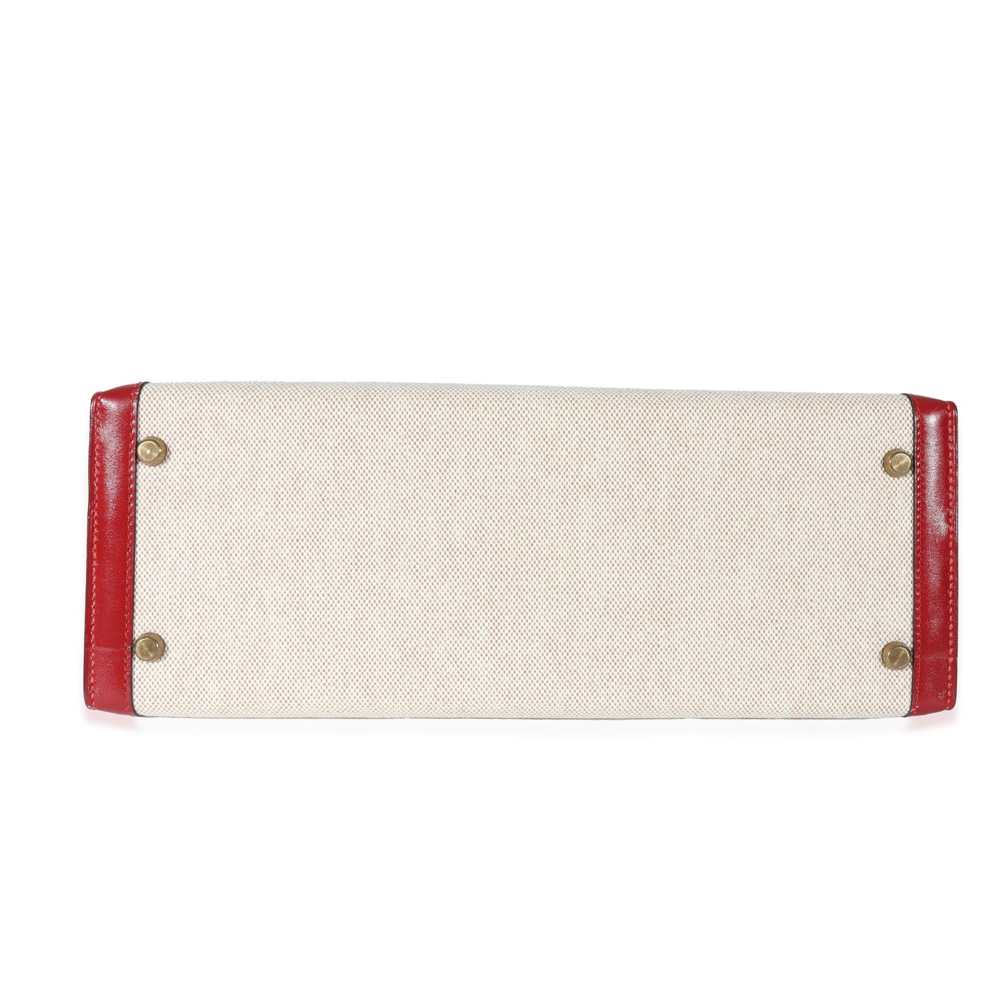Hermes Kelly 32  Rouge Box Natural Toile Sellier
