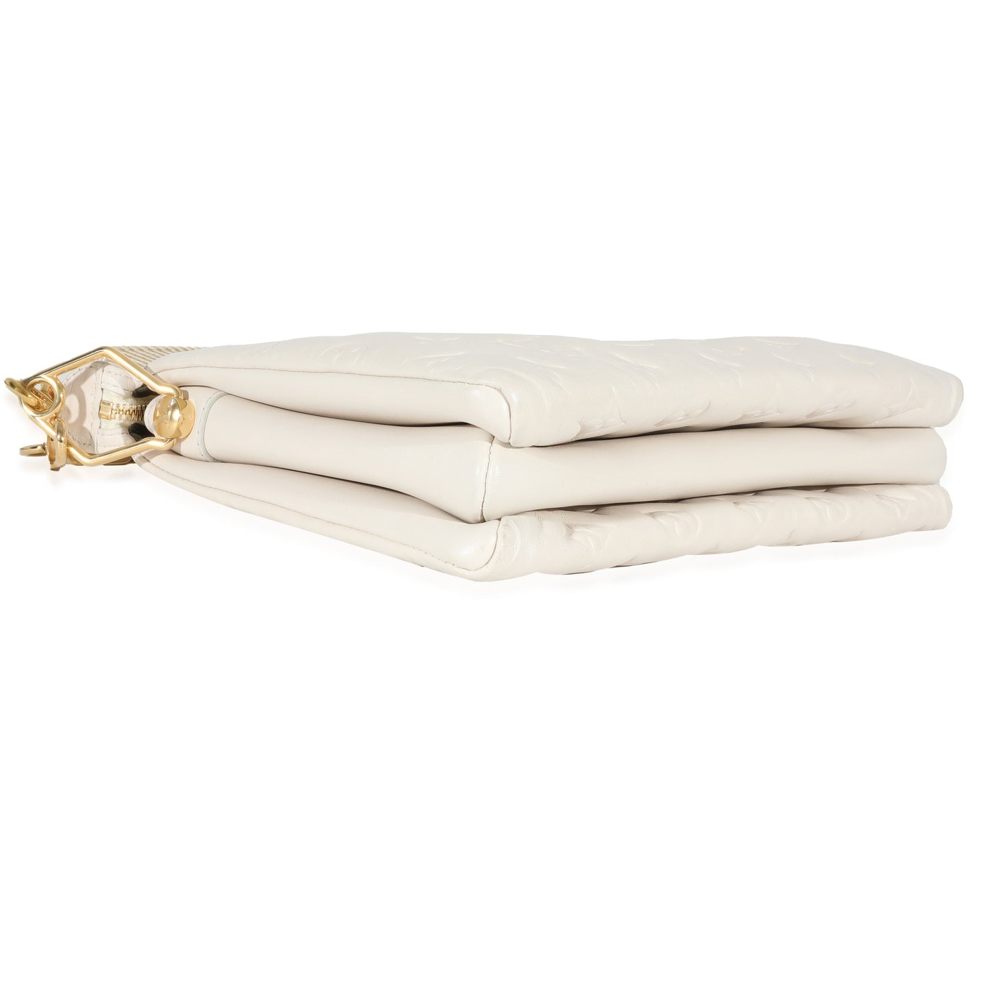 Louis Vuitton  Cream Puffy Lambskin Monogram Coussin PM