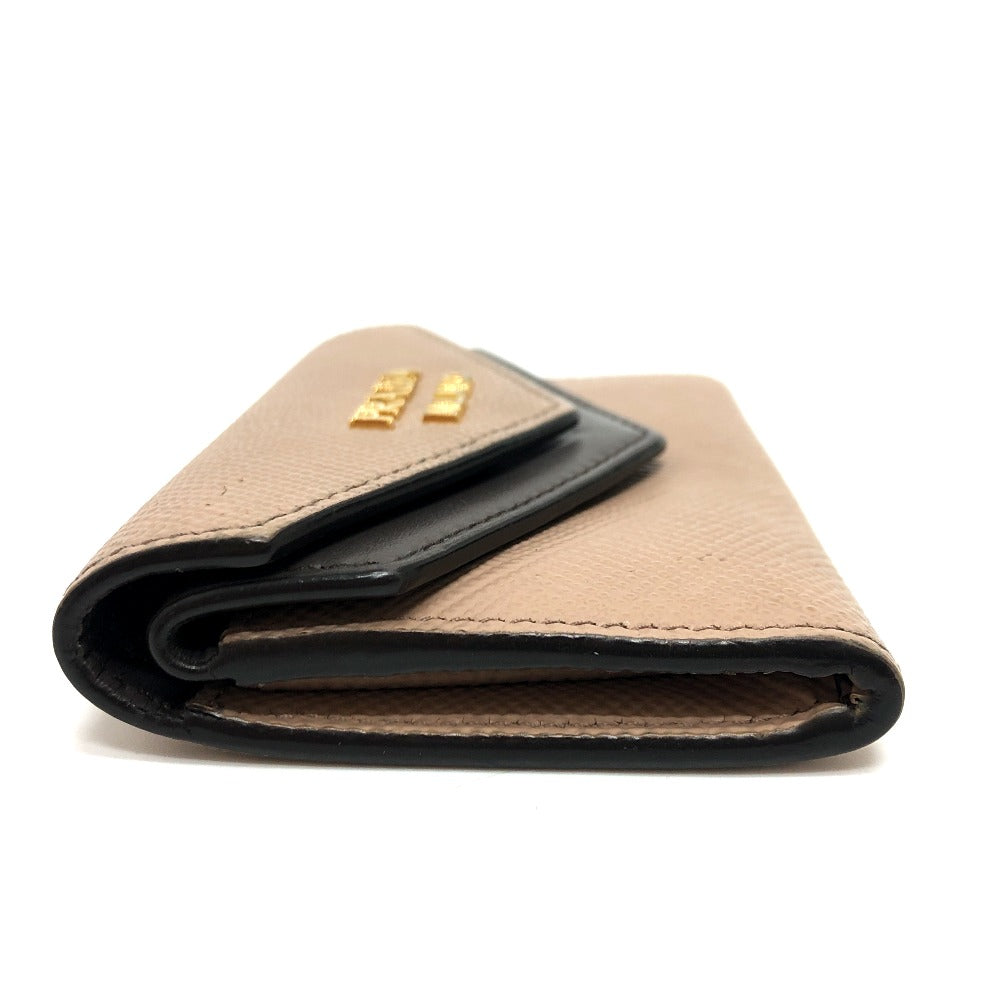 PRADA Card Case 1MC065 leather beige logo Women