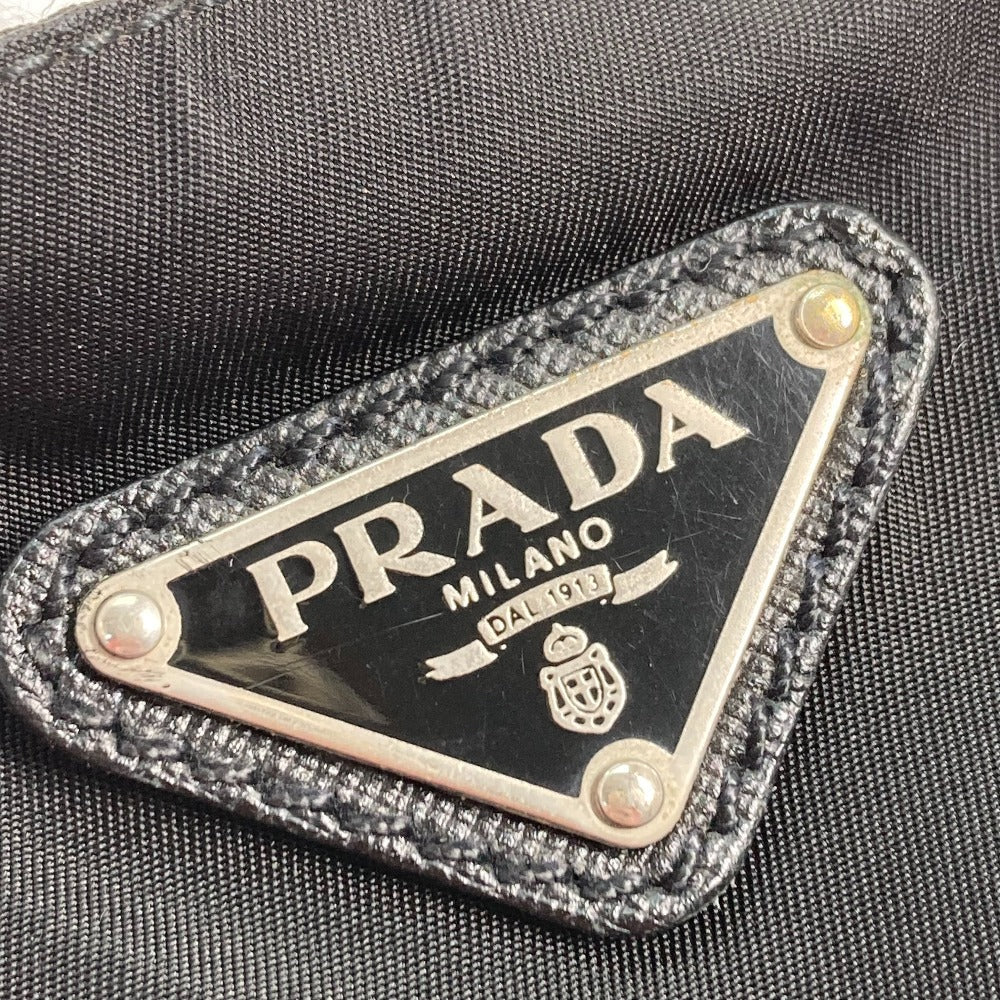 PRADA Shoulder Bag Nylon black Crossbody pochette bag Triangle logo plate Women