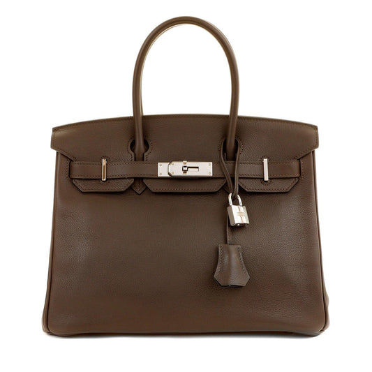 Hermes 30cm Havana Brown Evergrain w/ Palladium Hardware