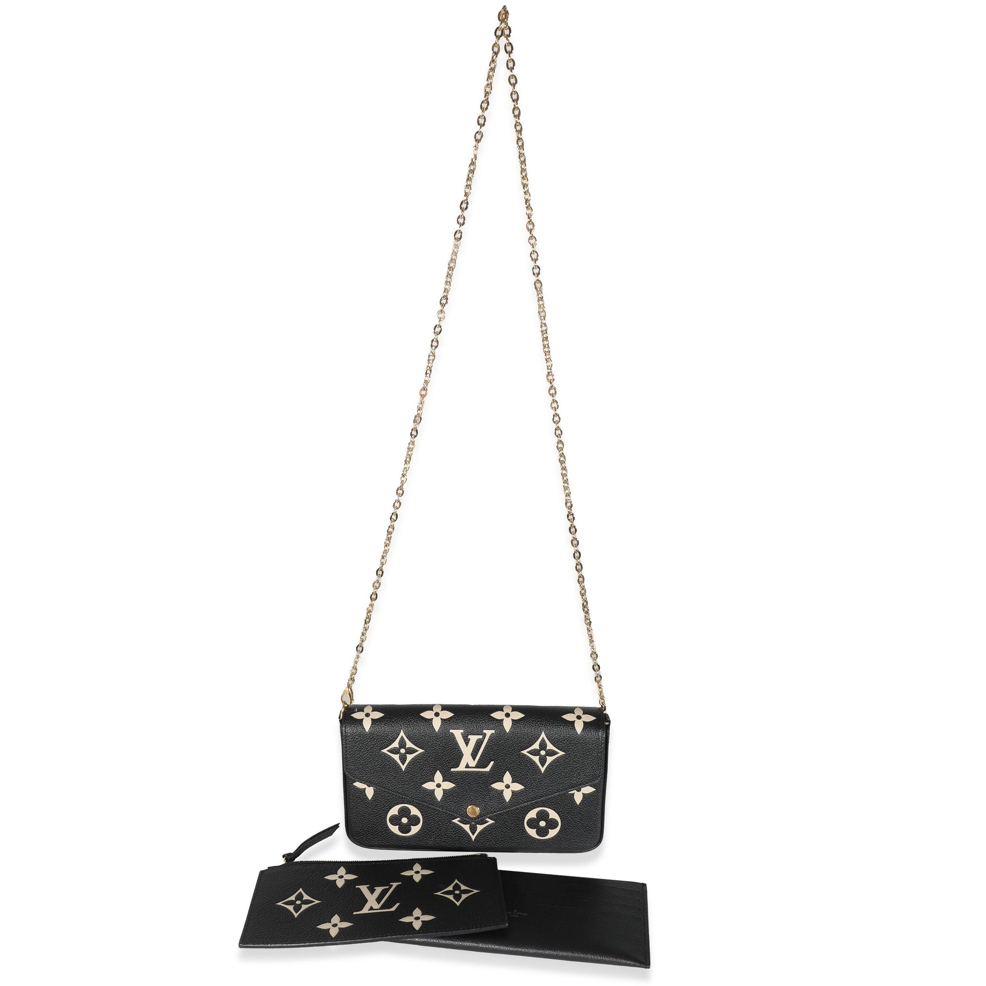 Louis Vuitton Black Beige Monogram Empreinte Félicie Pochette