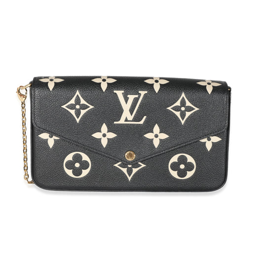 Louis Vuitton Black Beige Monogram Empreinte Félicie Pochette