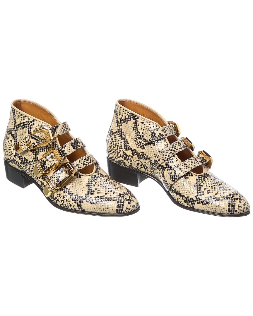 Gucci Python-Embossed Leather Bootie (  )