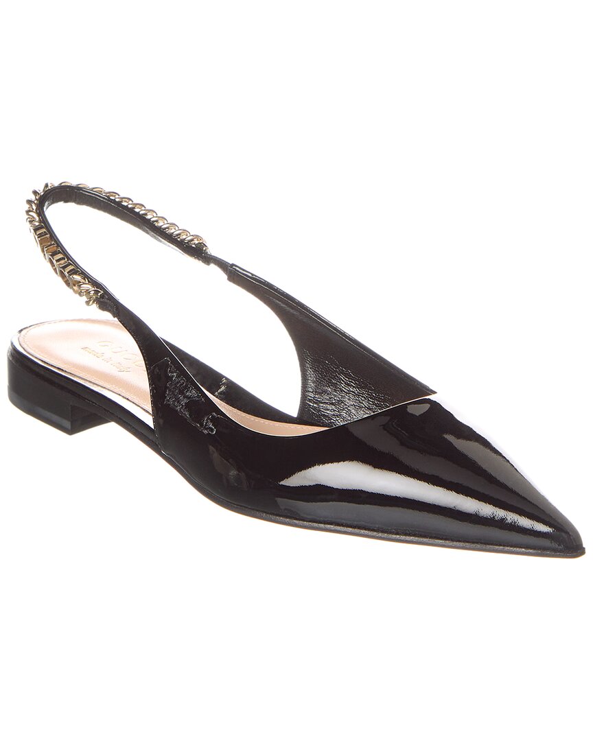Gucci Signoria Patent Slingback Flat
