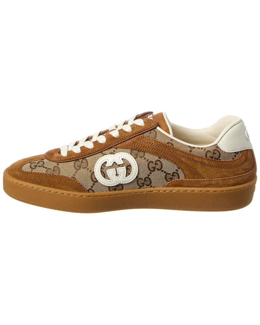 Gucci G75 Gg Canvas & Suede Sneaker