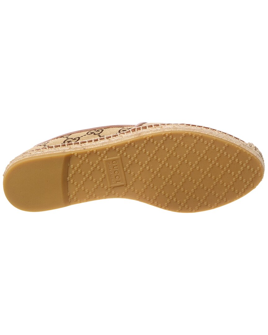 Gucci Horsebit Gg Canvas & Leather Espadrille