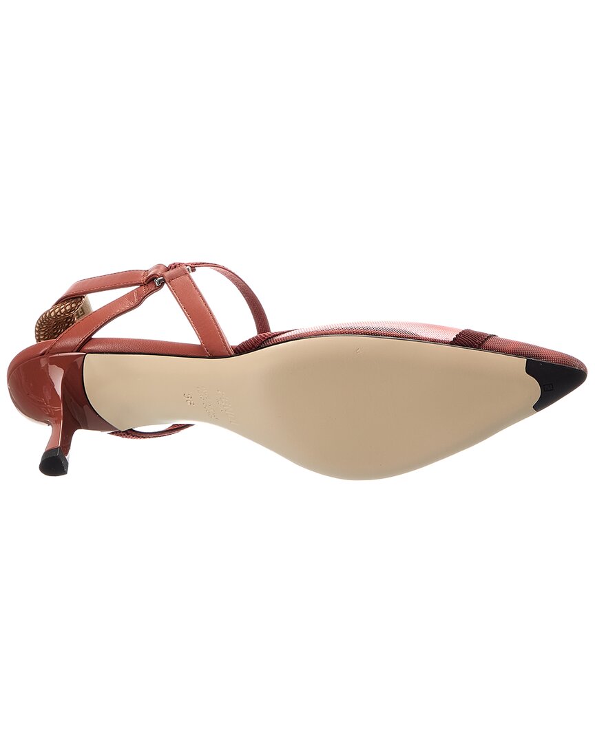 Fendi Colibri Lite Ff Mesh & Leather Slingback Pump