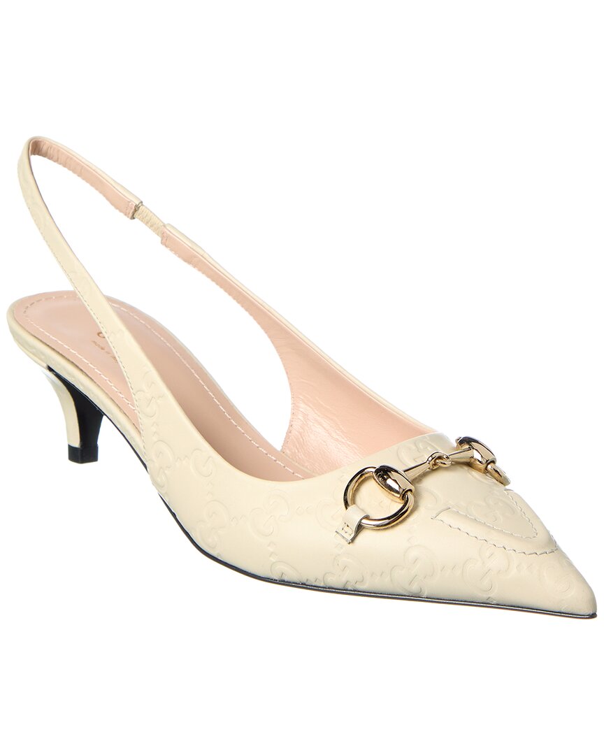 Gucci Horsebit Leather Slingback Pump