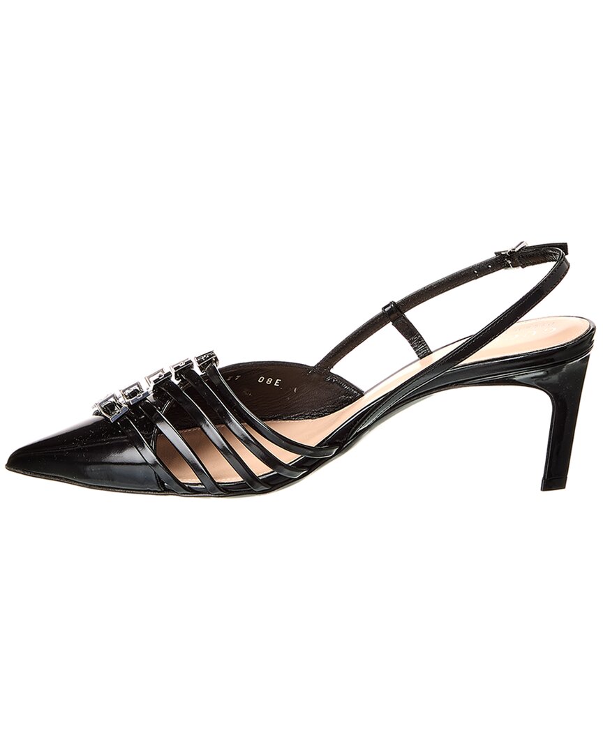 Gucci Logo Leather Slingback Pump