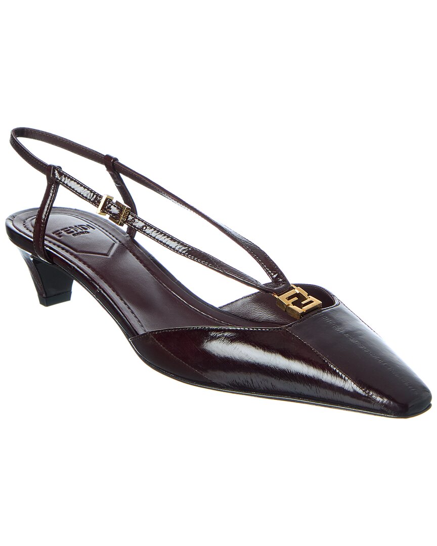 Fendi Ffold Leather Slingback Pump