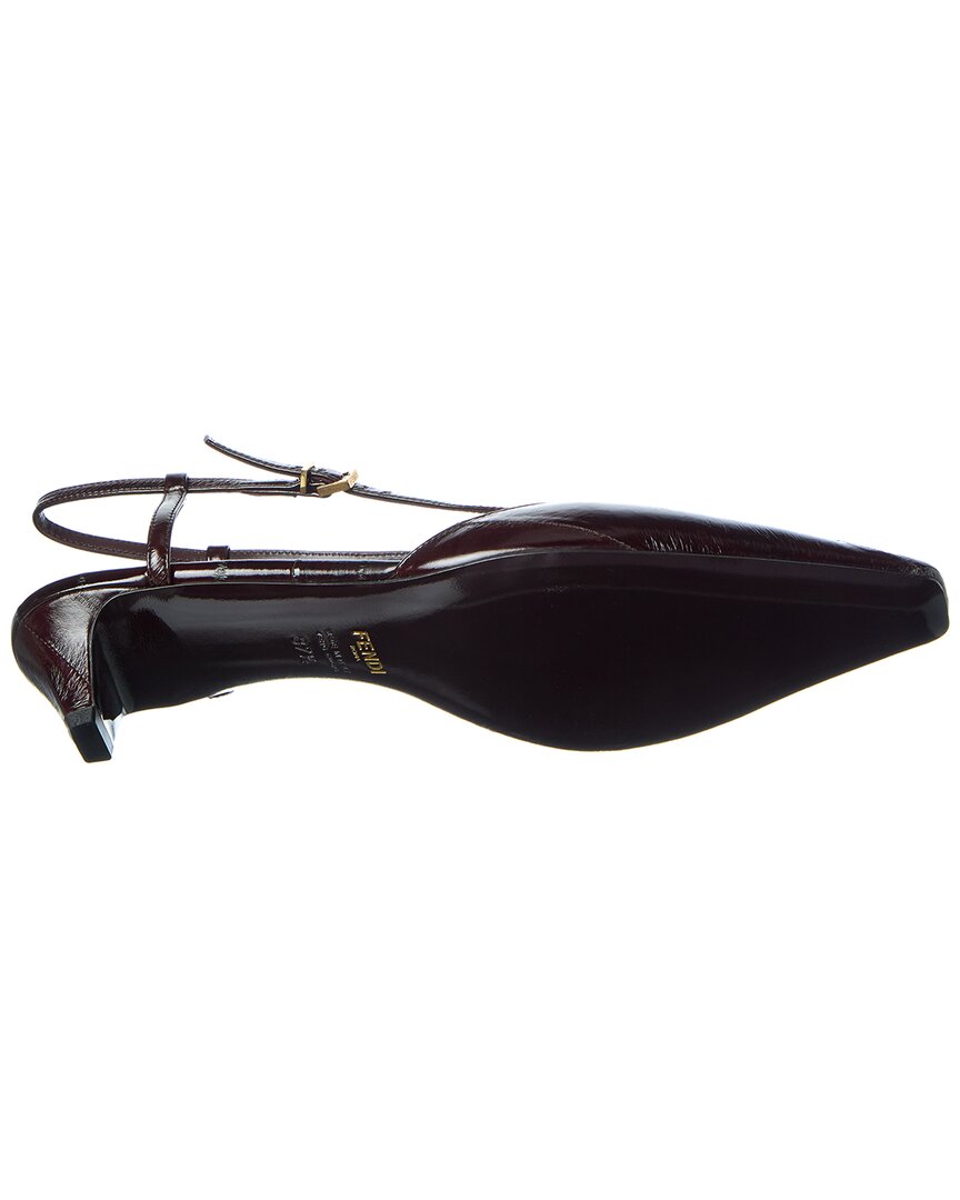 Fendi Ffold Leather Slingback Pump