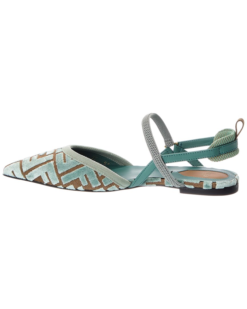 Fendi Colibri Lite Ff Jacquard Velvet Flat