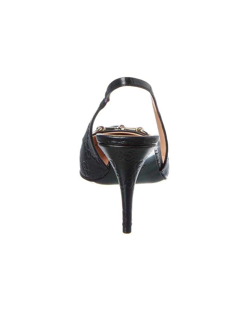 Gucci Horsebit Leather Slingback Pump