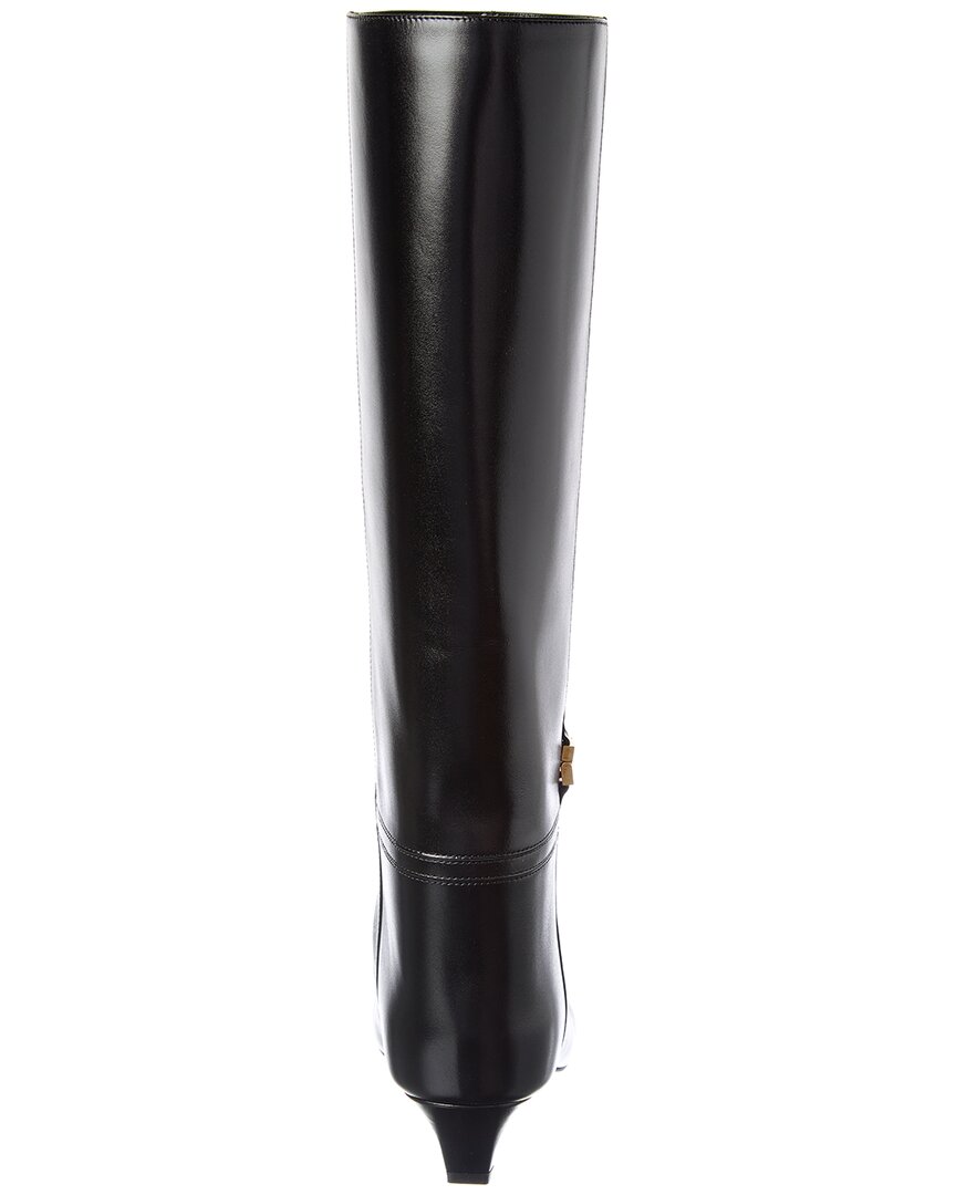 Fendi Ffold Leather Knee-High Boot