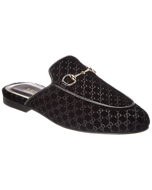 Gucci Princetown Gg Velvet Mule