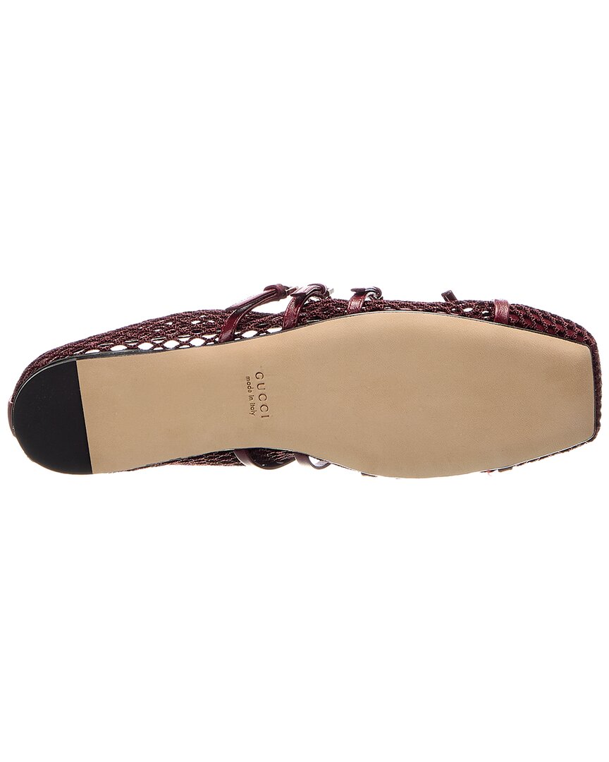 Gucci Horsebit Mesh & Leather Ballet Flat