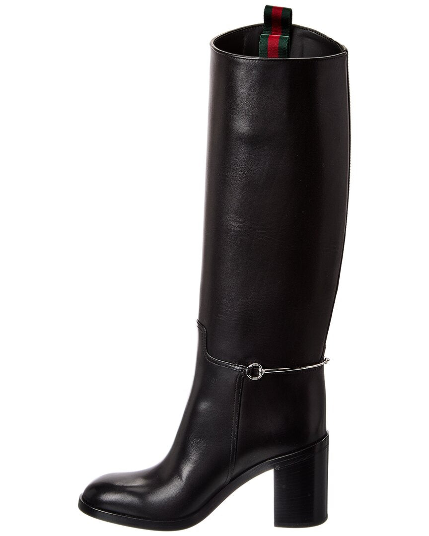 Gucci Horsebit Leather Knee-High Boot