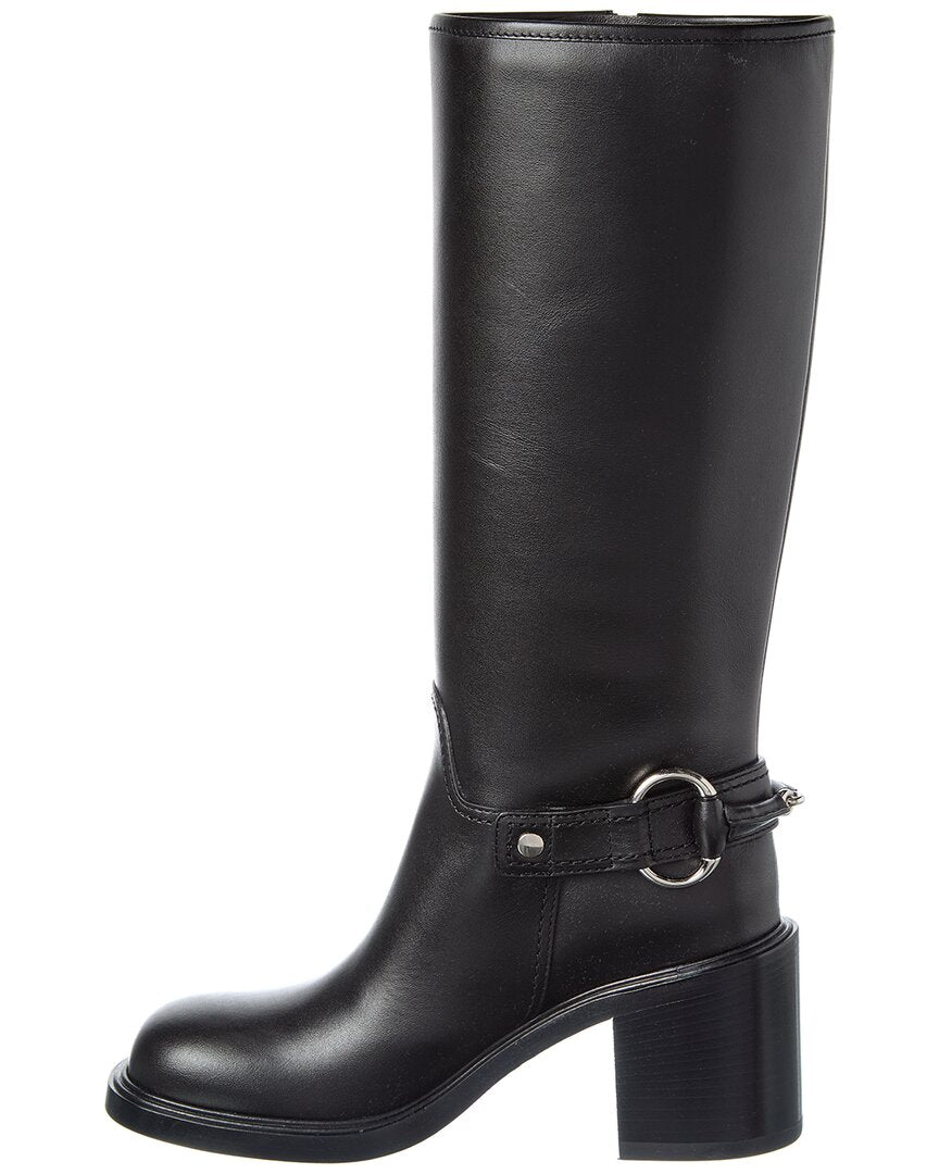 Gucci Mid-Heel Leather Boot