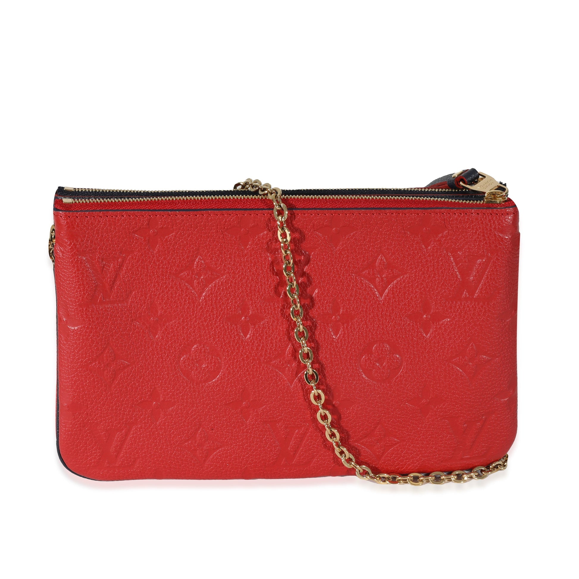 Louis Vuitton Marine Rouge Empreinte Double Zip Pochette