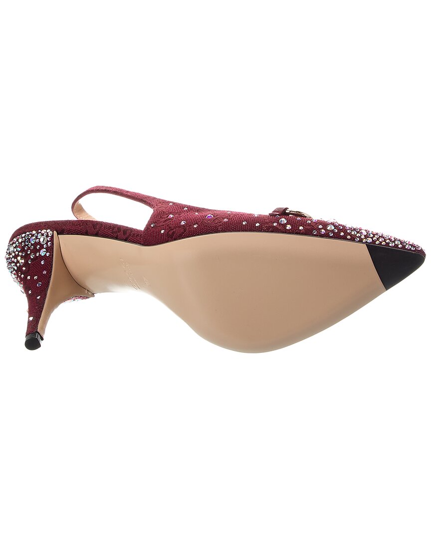 Gucci Horsebit Gg Canvas Slingback Pump