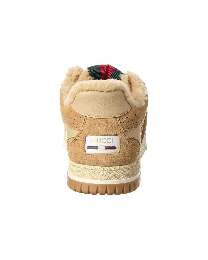 Gucci Re-Web Gg Suede & Wool Sneaker