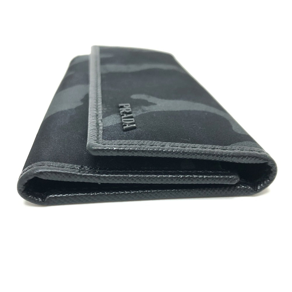 PRADA Key case Key holder  Nylon black Camouflage camouflage Women