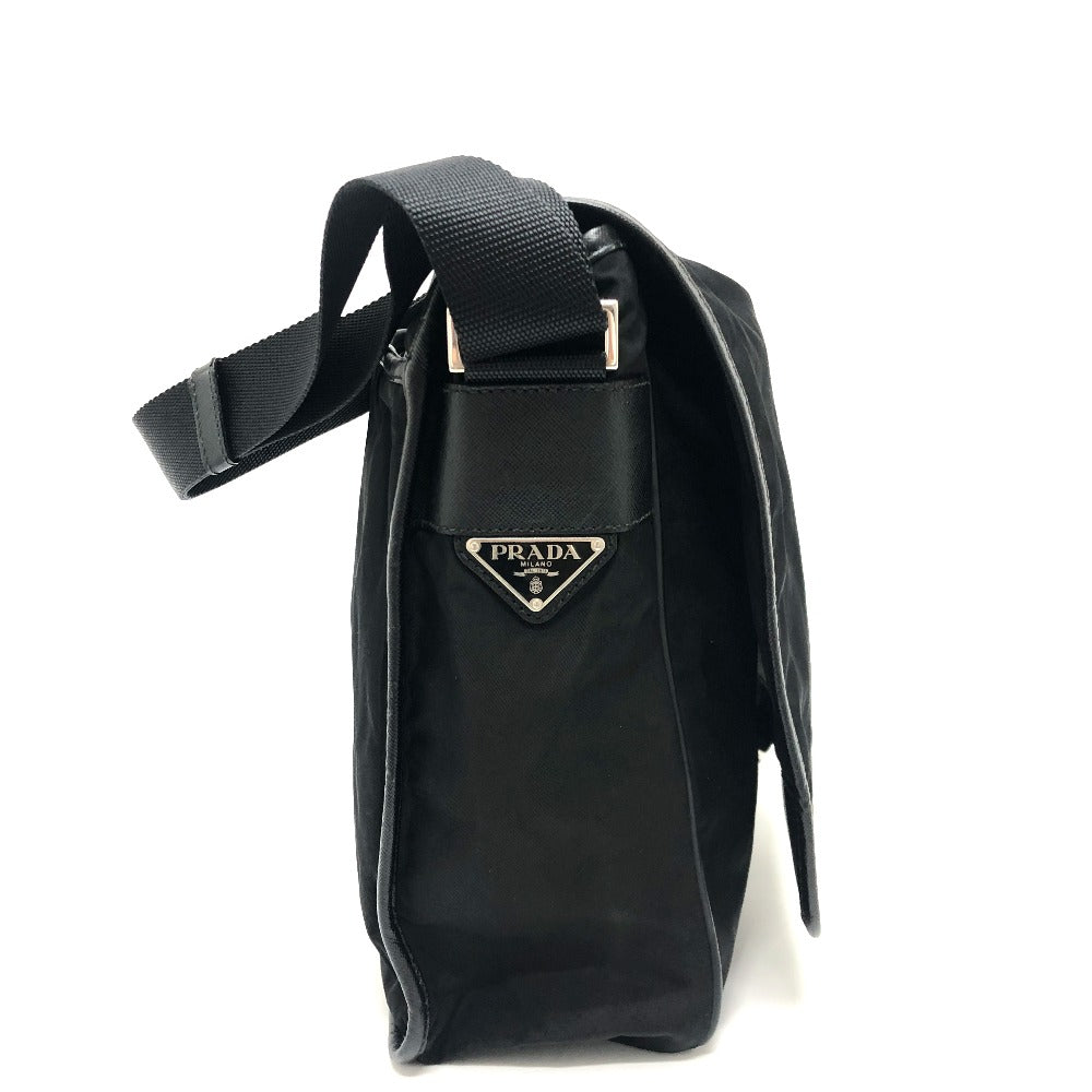 PRADA Shoulder Bag Ã¢ÂÂu166 Nylon / leather black mens