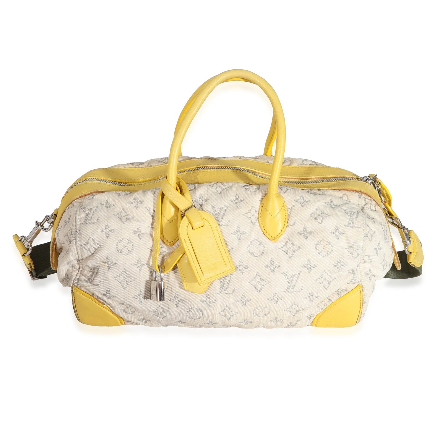 Louis Vuitton  Jaune Monogram Denim Round Speedy Bag