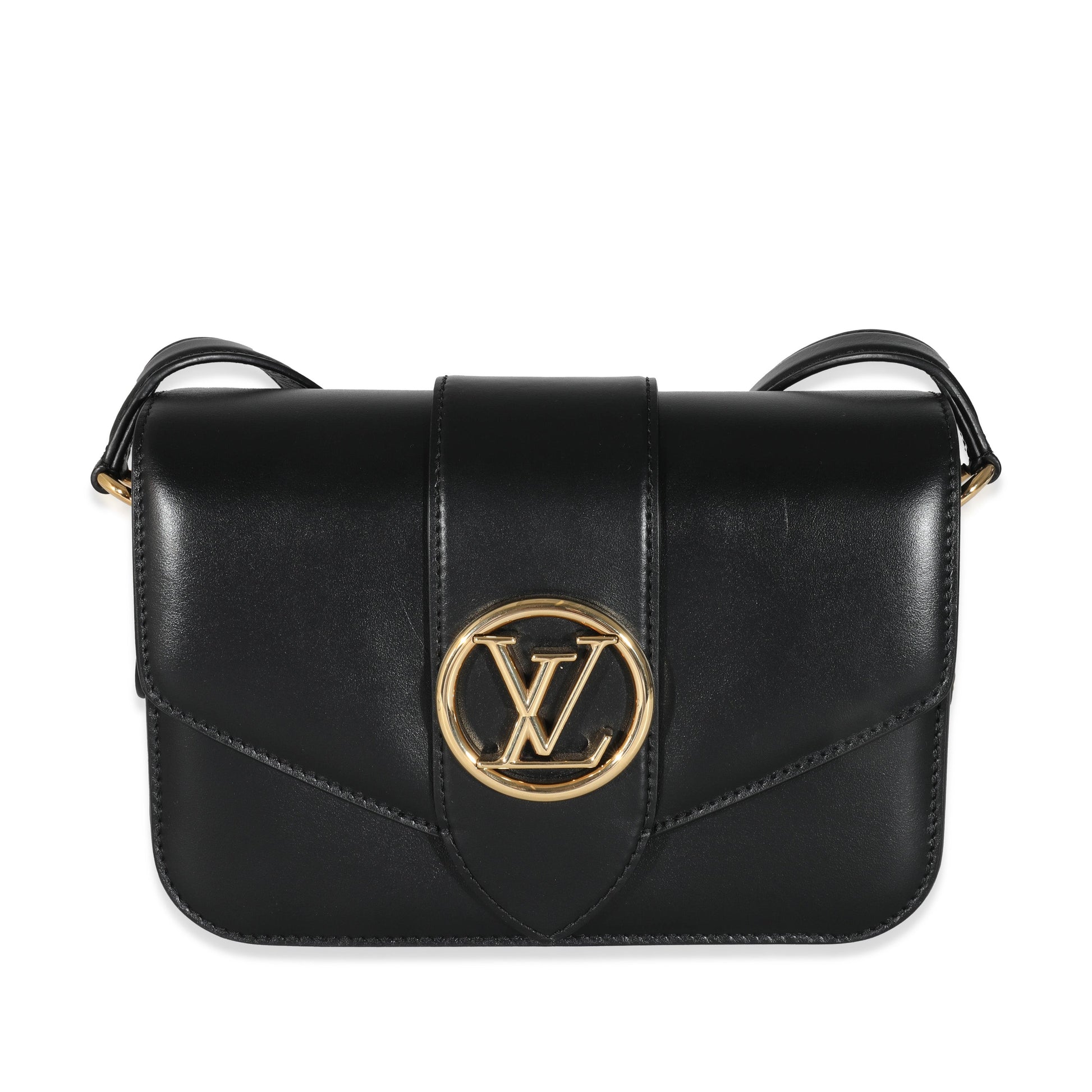 Louis Vuitton Black Smooth CalfskinPont 9 MM