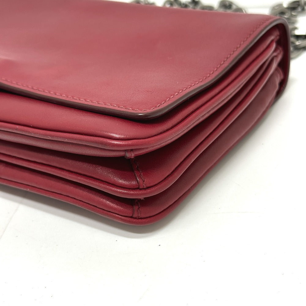 PRADA Shoulder Bag 1BD009 leather Red logo Women