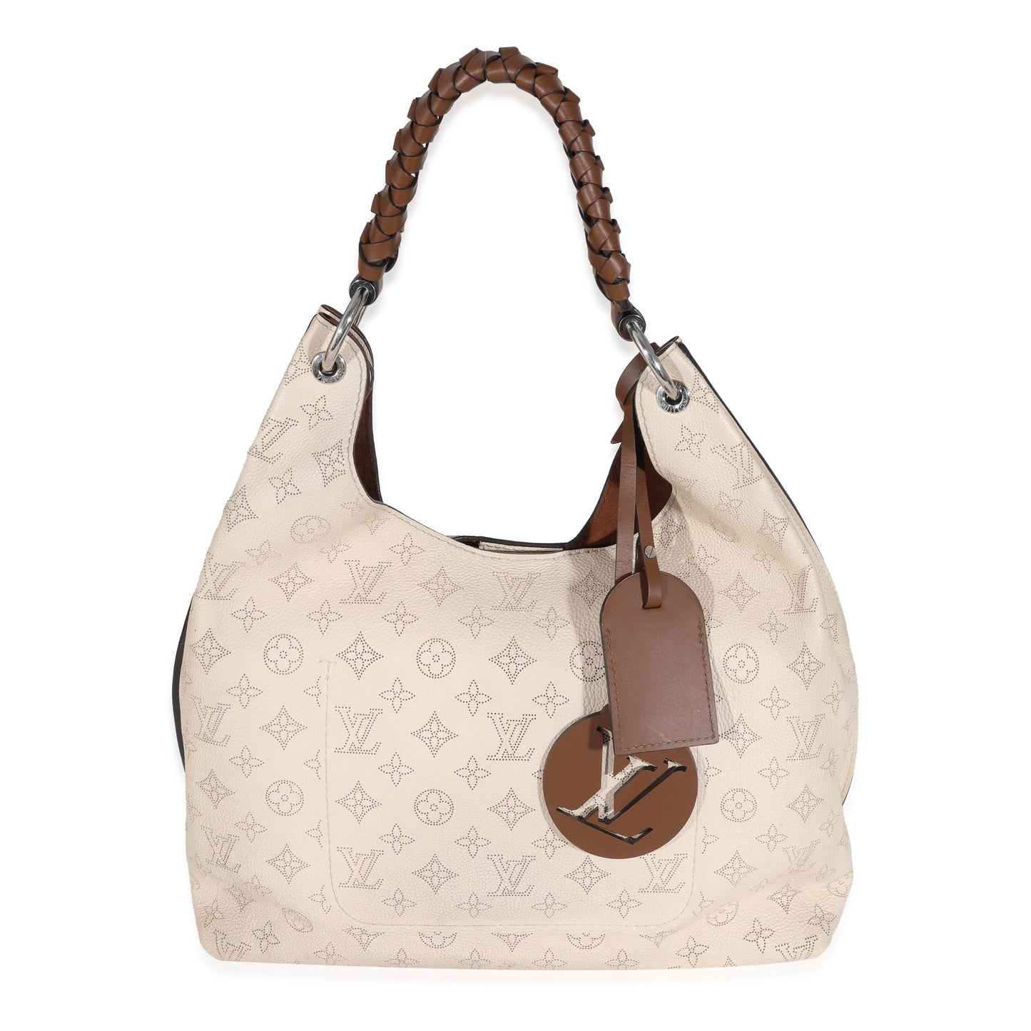 Louis Vuitton  Cream Mahina Carmel Hobo