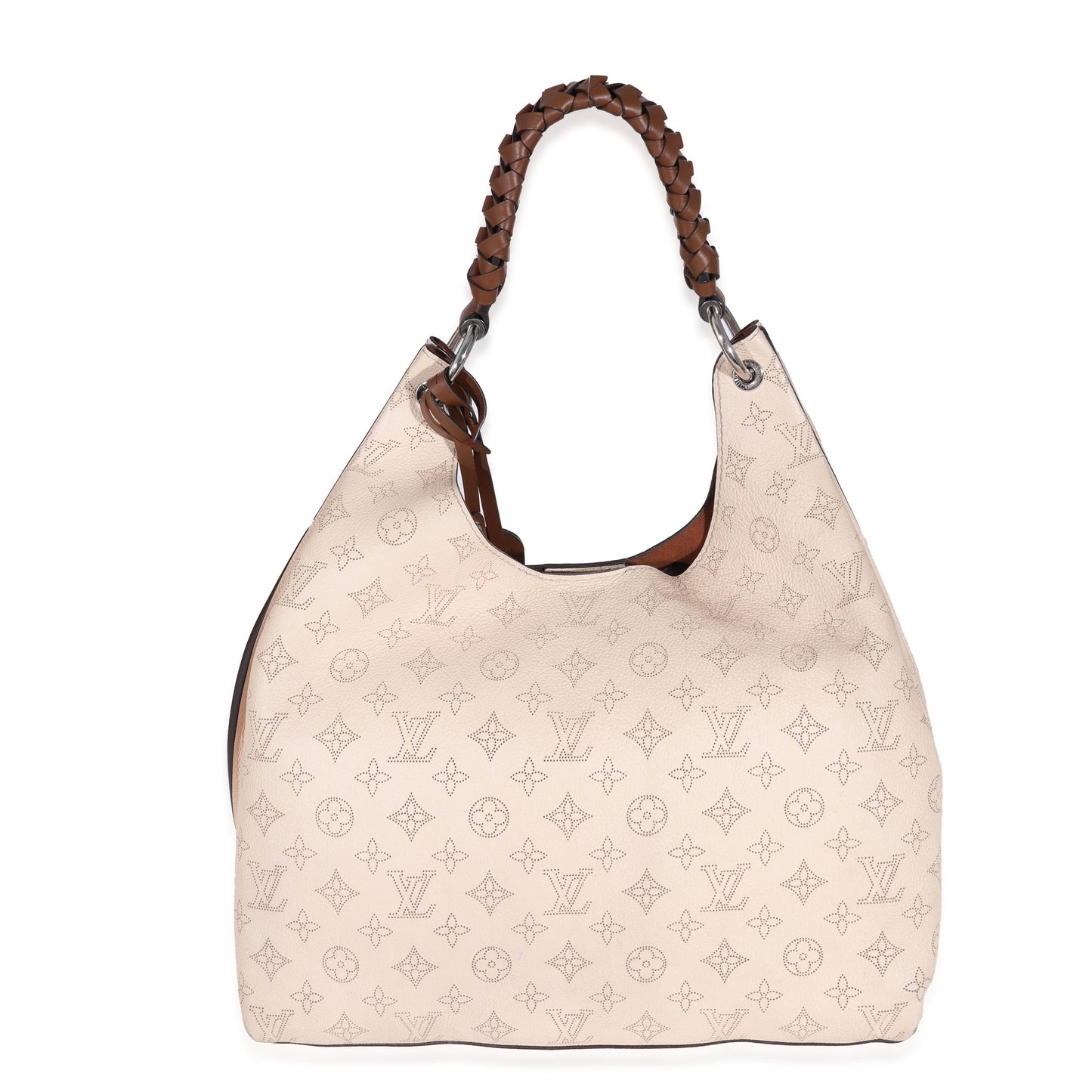 Louis Vuitton  Cream Mahina Carmel Hobo